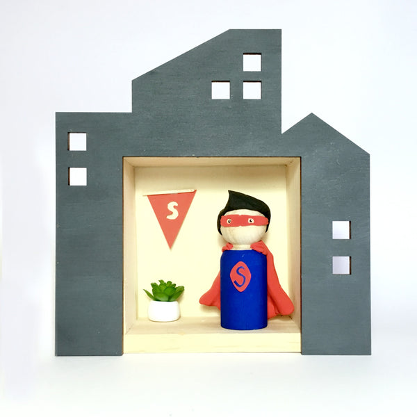 Superhero Peg Doll (with house add on option)