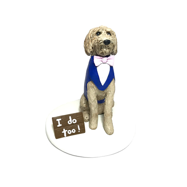 Realistic 'I Do Too' Pet Cake Topper