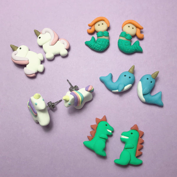Puffy Unicorn Earrings