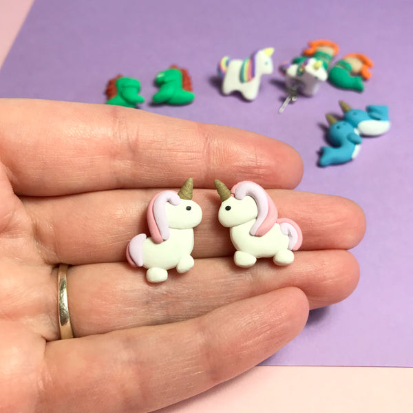 Puffy Unicorn Earrings