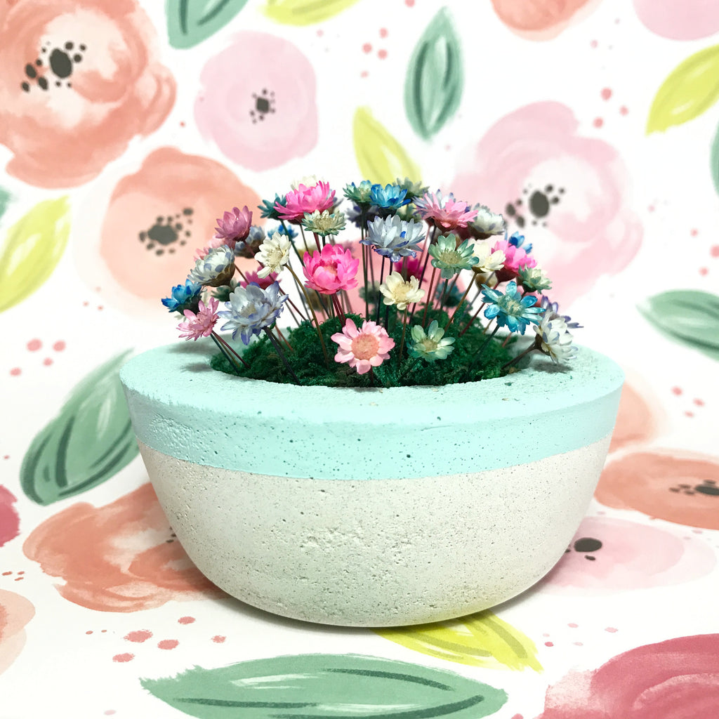 Mint Concrete Blooms