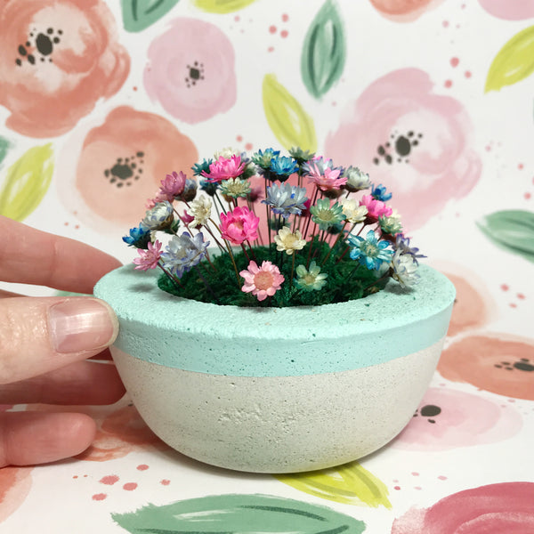 Mint Concrete Blooms