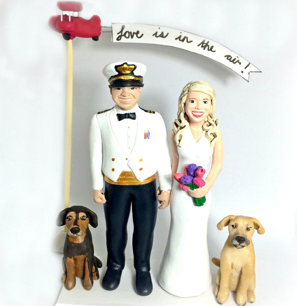 Wedding Cake Topper Custom Realistic Handmade Polymer Clay keepsake with motorbike motorcycle dirtbike bicycle Bride and Groom Portrait Personalised personalized funny humourour unique