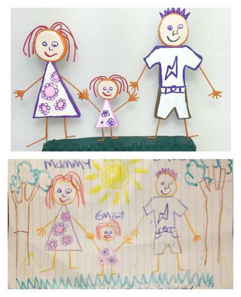 Kids drawing art to Toy Figurine display ornament keepsake