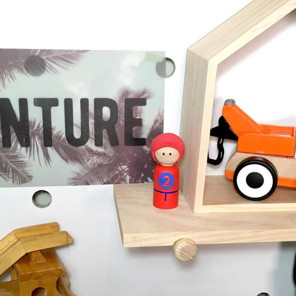 Race Car Driver Peg Doll (with house add on option)