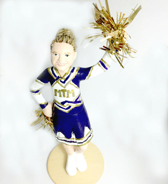 realistic custom birthday cake topper polymer clay handmade figurine keepsake wedding cheerleader