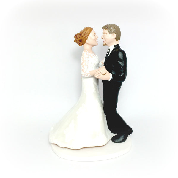 Wedding Cake Topper Custom Realistic Handmade Polymer Clay keepsake with Pets Dogs Horse Bride and Groom Portrait Personalised personalized