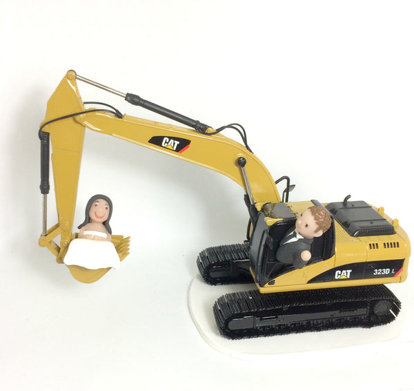 Funny Digger Excavator Cake Topper Wedding