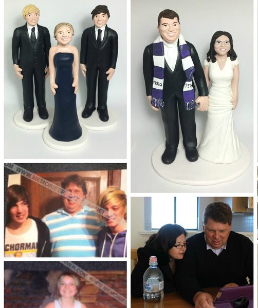 Realistic Family Custom Wedding Cake Topper