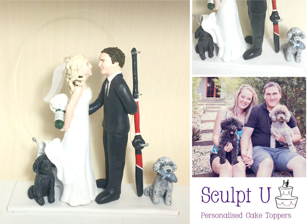 realistic custom birthday cake topper polymer clay handmade figurine keepsake wedding  fishing
