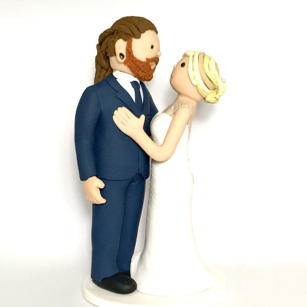 Cartoon Generic Custom Polymer Clay Wedding Cake Bride and Groom Topper Keepsake