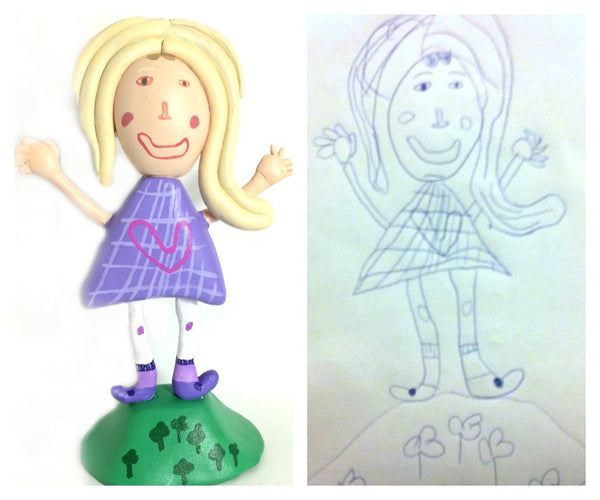 Kids drawing art to Toy Figurine display ornament keepsake