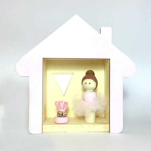 Ballerina Peg Doll (with house add on option)