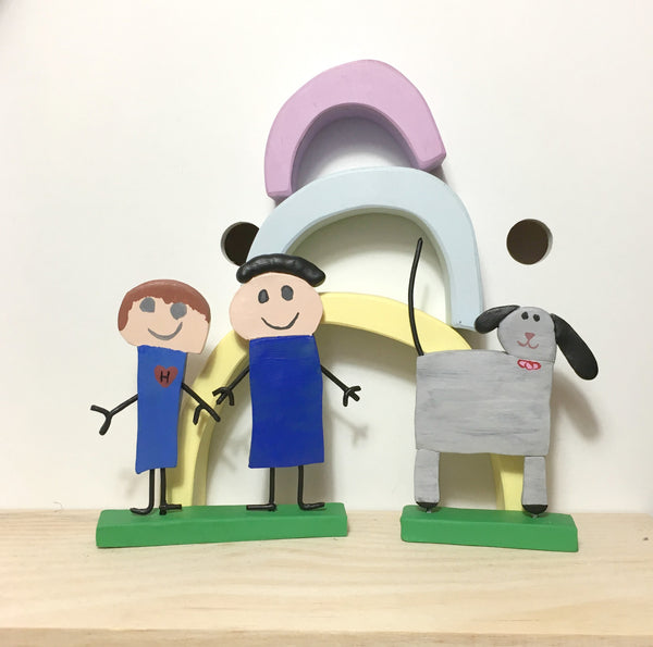 Kids drawing art to Toy Figurine display ornament keepsake
