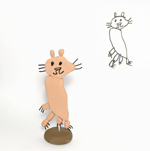 Kids drawing art to Toy Figurine display ornament keepsake