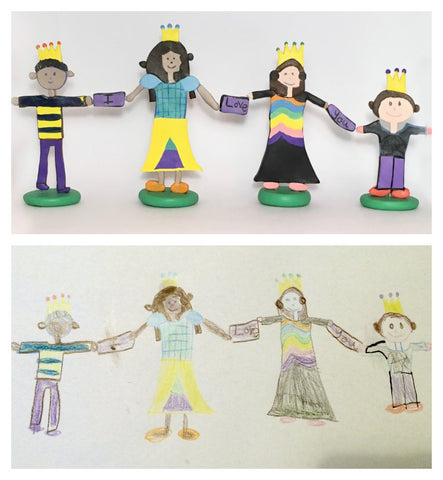 Kids drawing art to Toy Figurine display ornament keepsake