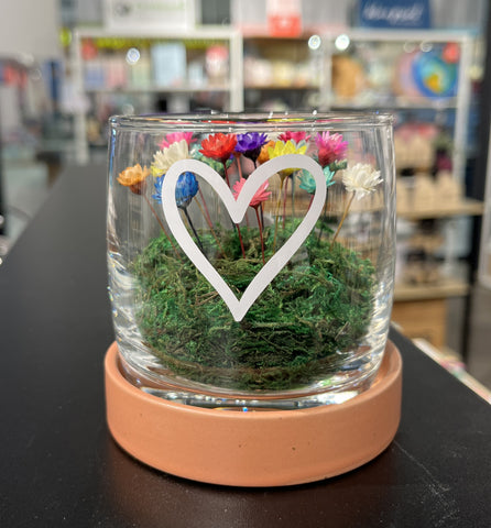 Heart Glass with coaster