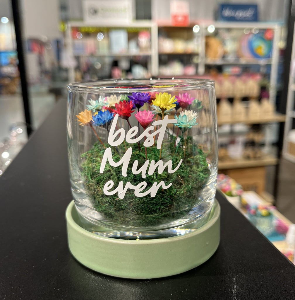 Mothers Day Glass with coaster