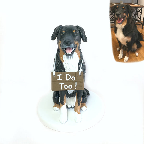 Realistic 'I Do Too' Pet Cake Topper