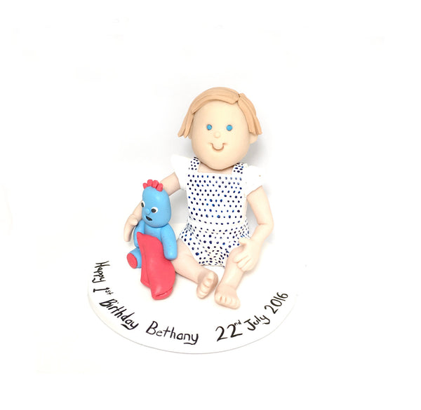 Cartoon Geneirc Custom 1st Birthday Baby Cake Topper Polymer Clay Keepsake