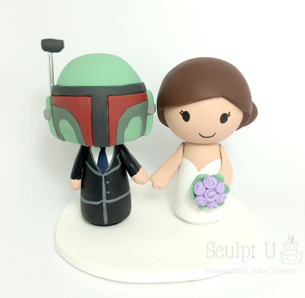 Peg Doll Custom Cake Topper Wedding Bride and Groom Wooden Character Star Wars Movie Character