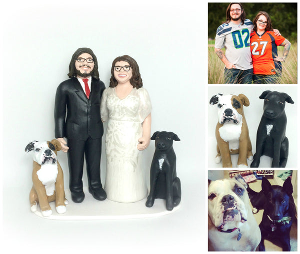 realistic custom birthday cake topper polymer clay handmade figurine keepsake wedding pets dogs 