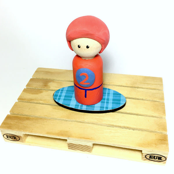 Race Car Driver Peg Doll (with house add on option)