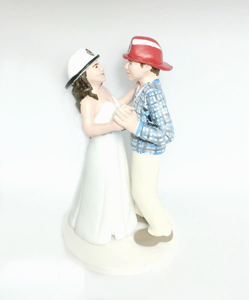 Fireman Firefighter Realistic Custom personalised Wedding Cake Topper polymer clay keepsake handmade using photos