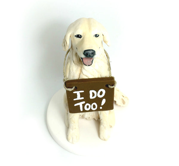 Custom Realistic We Do I do Pet Dog Cake Topper Portrait Wedding Keepsake Polymer Clay