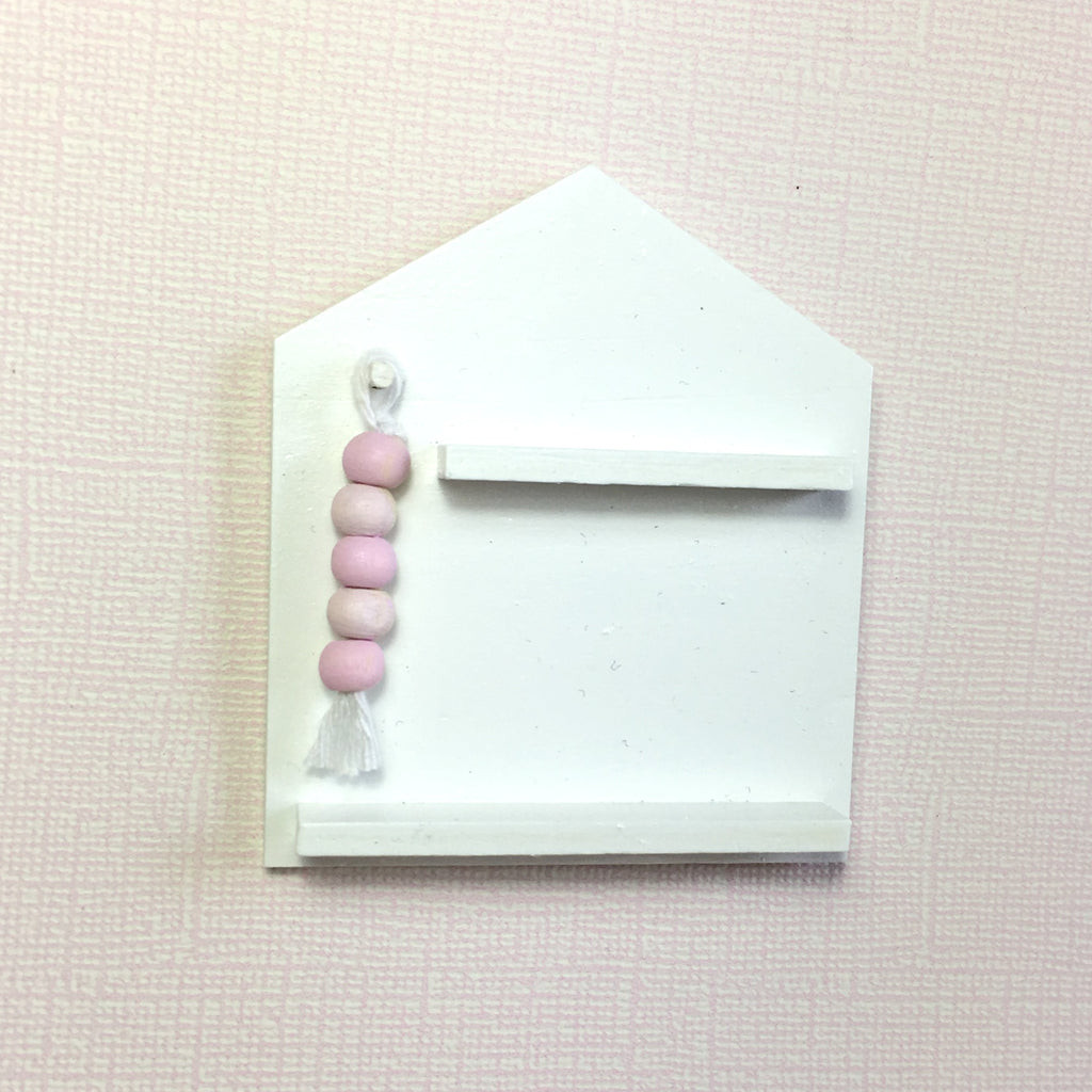 Miniature House Tassle Wall Shelf