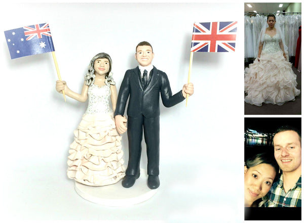 Realistic Custom Wedding Cake Topper - Bride and Groom